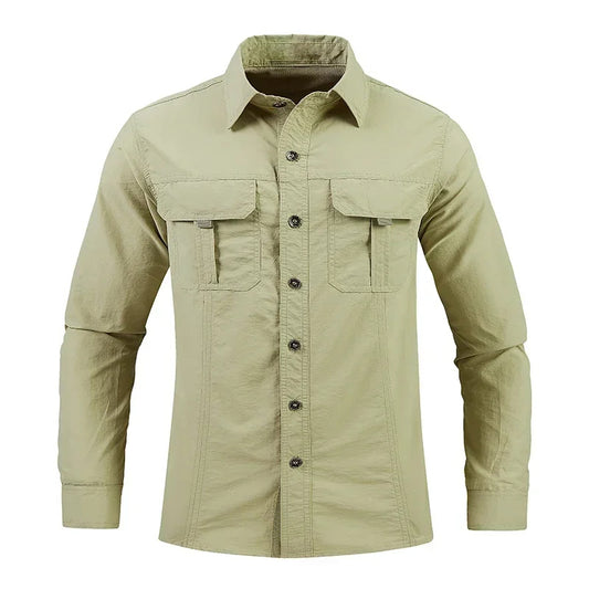 Talanes Men's Tactical Shirt Outdoor Workwear Shirt for Men Quick Dry Breathable Long Sleeve Top