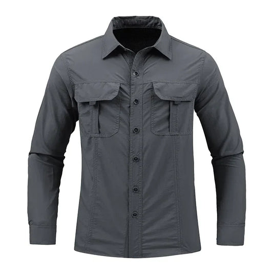 Talanes Men's Tactical Shirt Outdoor Workwear Shirt for Men Quick Dry Breathable Long Sleeve Top