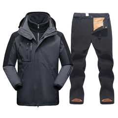 benflower Ski Suit for Men Thicken Warm Windproof Waterproof Jacket and Pants Winter Snowboard Snow Coat Outdoor Skiing Camping Trousers