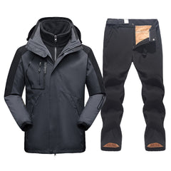 benflower Ski Suit for Men Thicken Warm Windproof Waterproof Jacket and Pants Winter Snowboard Snow Coat Outdoor Skiing Camping Trousers