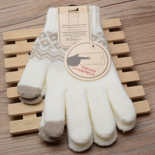 benflower Women Winter Warm Knitted Thickened Stretchy Gloves Female Thermal Casual Covered Halter Gloves