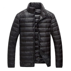 benflower White Duck Down Light Fashion Solid Color Slim Casual Stand Collar Men‘s Down Jacket Male Down Coat