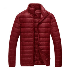 benflower White Duck Down Light Fashion Solid Color Slim Casual Stand Collar Men‘s Down Jacket Male Down Coat