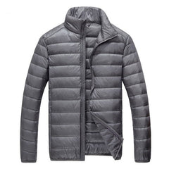 benflower White Duck Down Light Fashion Solid Color Slim Casual Stand Collar Men‘s Down Jacket Male Down Coat