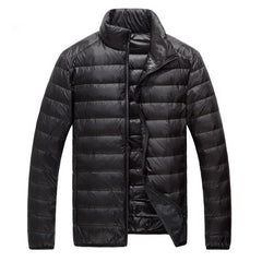 benflower White Duck Down Light Fashion Solid Color Slim Casual Stand Collar Men‘s Down Jacket Male Down Coat