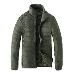 benflower White Duck Down Light Fashion Solid Color Slim Casual Stand Collar Men‘s Down Jacket Male Down Coat