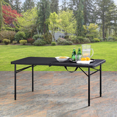Pallamila 4 Feet Fold-In-Half Adjustable Table, Rich Black