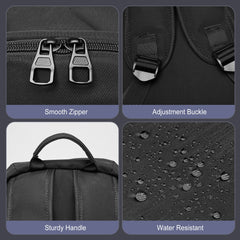 benflower School Backpack Black Bookbag Waterproof College High School Bags Lightweight Travel Backpacks