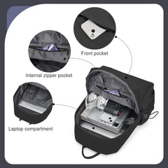 benflower School Backpack Black Bookbag Waterproof College High School Bags Lightweight Travel Backpacks