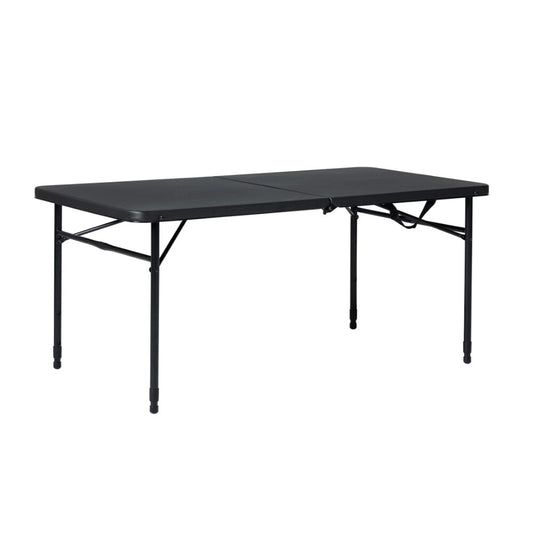 Pallamila 4 Feet Fold-In-Half Adjustable Table, Rich Black
