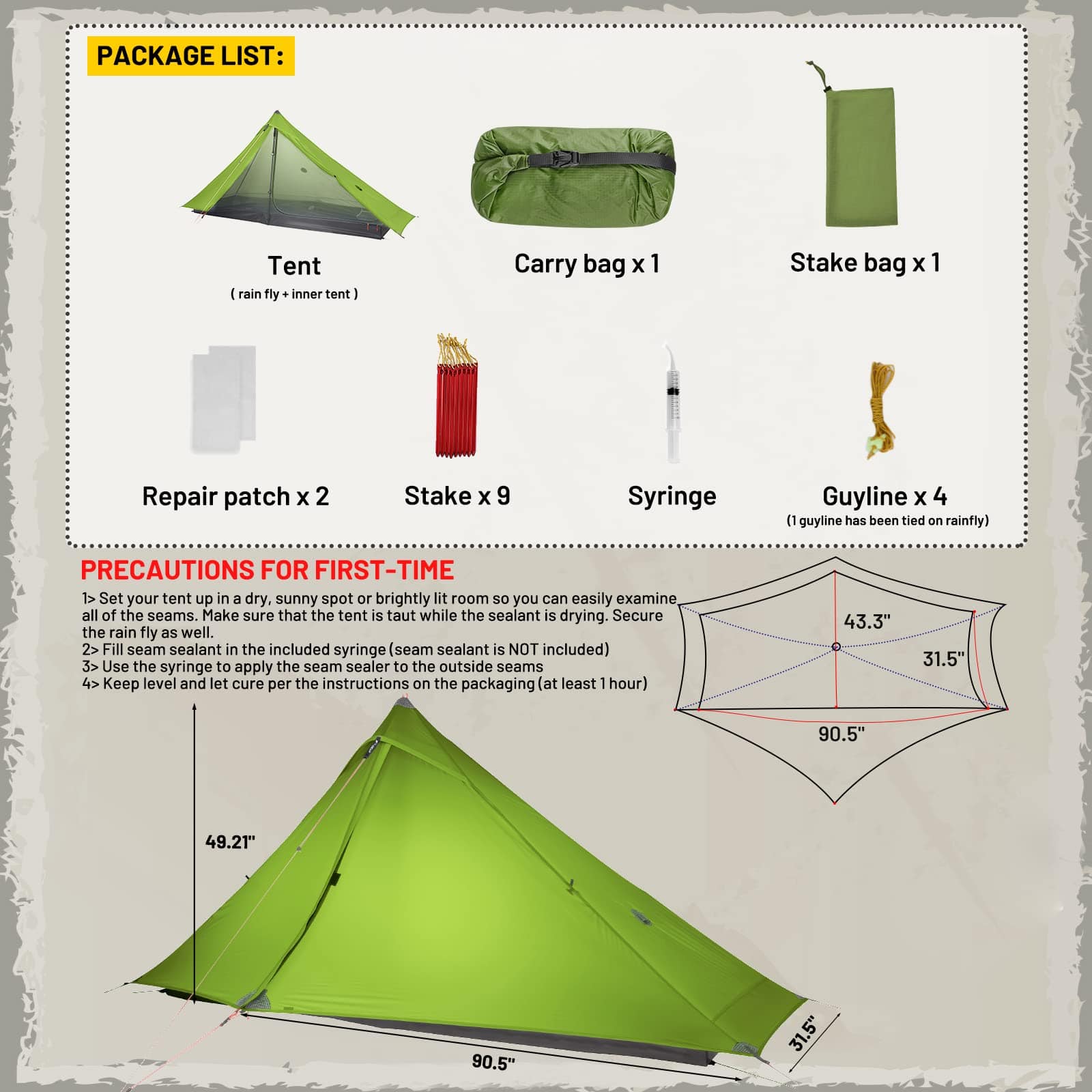 Lanshan 1 Pro Ultralight Backpacking Tent 3-Season – Lanshantent