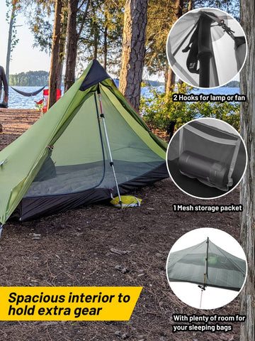 Tente Featherstone Backbone 1P – Ultralégère Pour Randonnée, Camping, Trekking